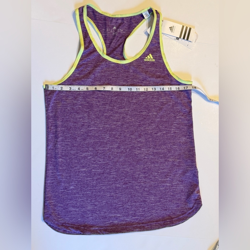 Adidas Climalite Tank “Baby Bro”Purple Heather with bright yellow trim - Picture 8 of 11